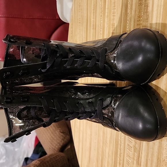 Shoedazzle Clear Floral Booties - Picture 2 of 8